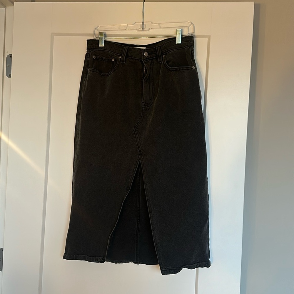 Abercrombie and Fitch black midi denim skirt
